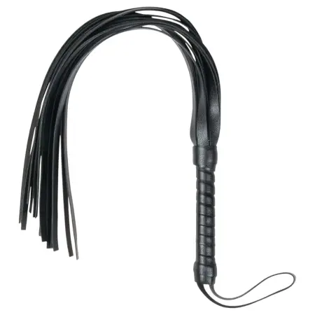 Easytoys Flogger - puha műbőr korbács (fekete)