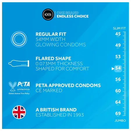 EXS Glow - világító óvszer (3db)